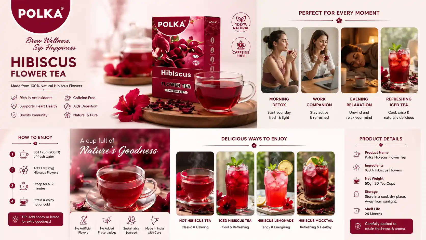 Amazon A+ Content lifestyle and use case created for POLKA BRAND