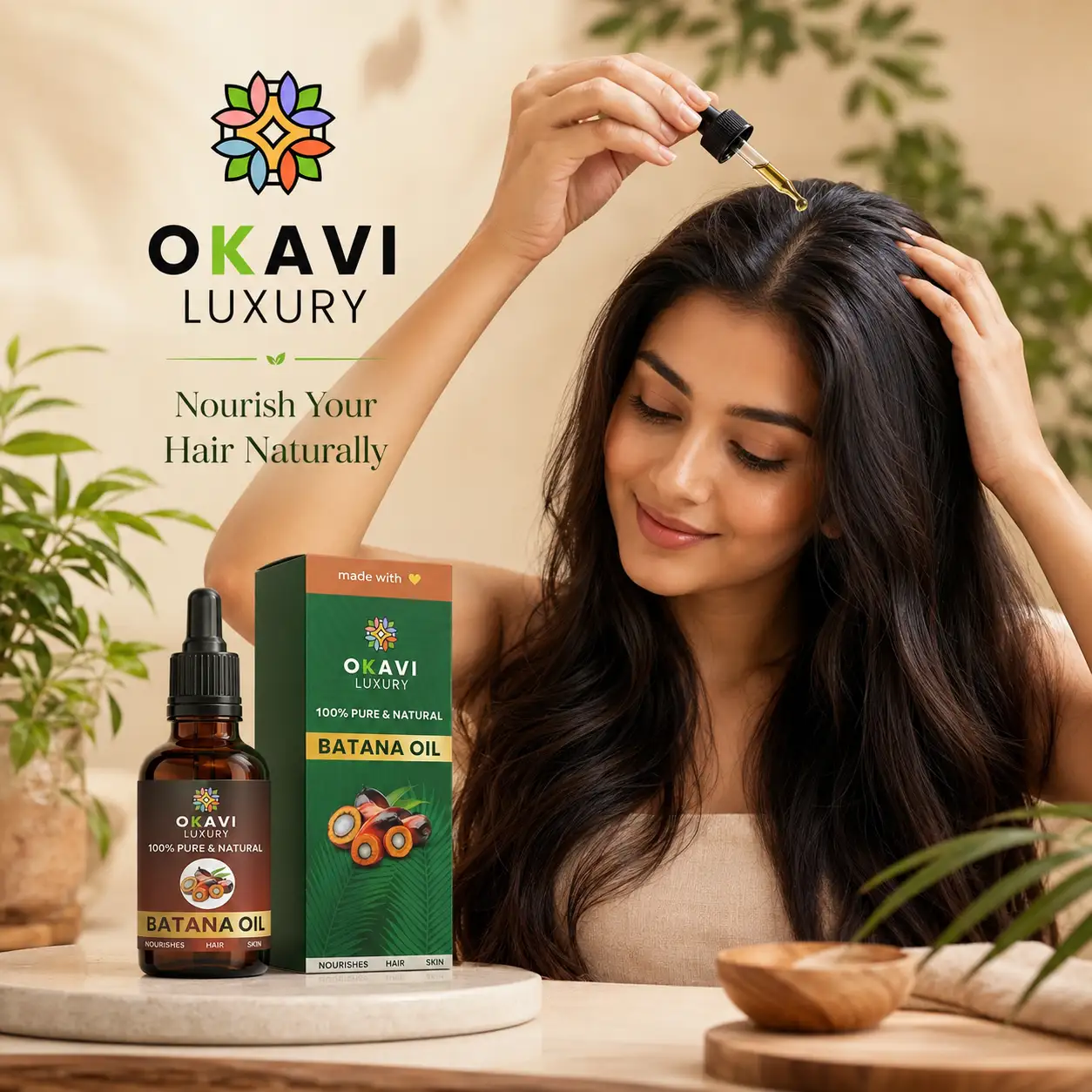 hAIR OIL INFOGRAPHIC LISTING IMAGE Brand OKAVI